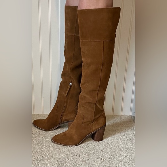 Palisade Chestnut Leather Knee High Boots - Picture 1 of 12